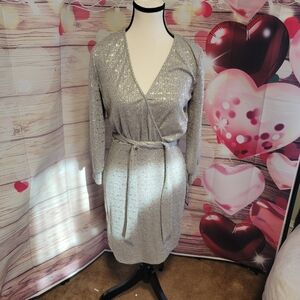 City Studio Grey and Gold Sequin Dress